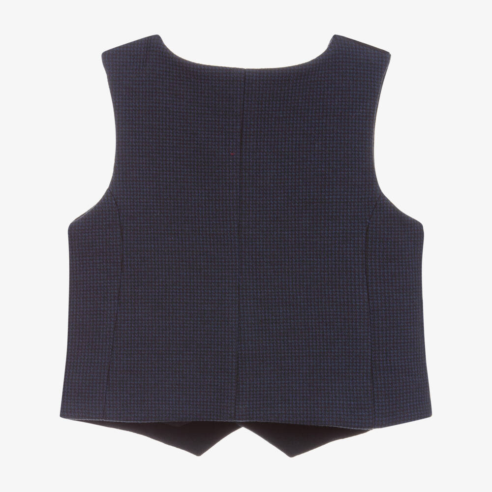 Mayoral-Navy Blue Polycotton Waistcoat | Childrensalon Outlet
