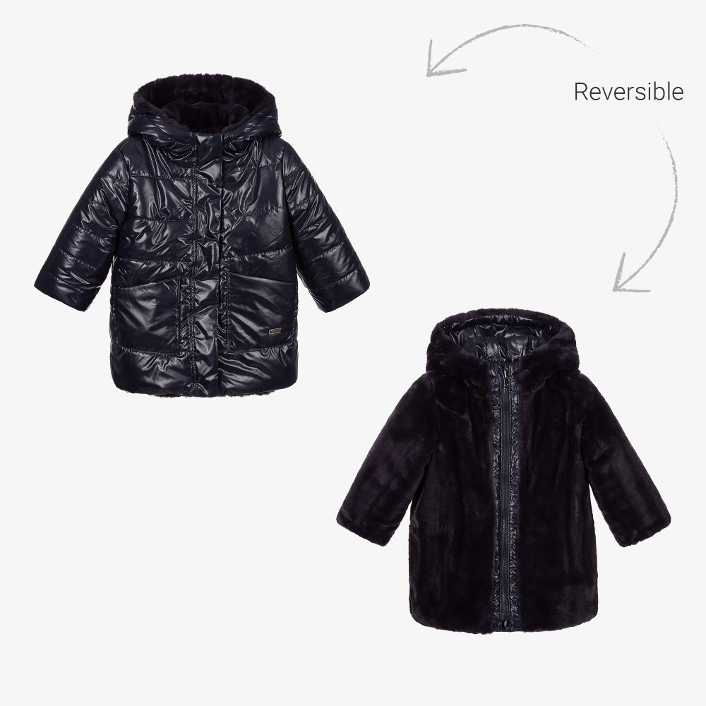 Mayoral - Manteau réversible bleu marine | Childrensalon