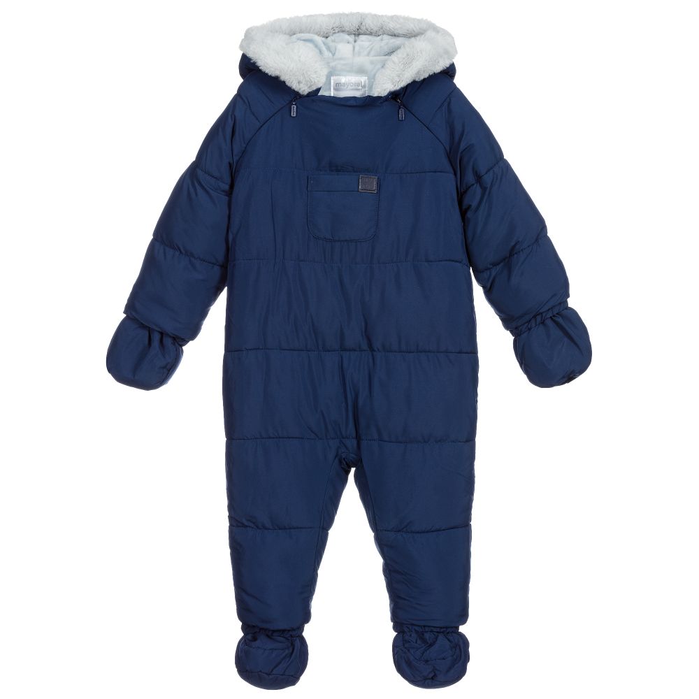 Mayoral Newborn - Navy Blue Snowsuit | Childrensalon