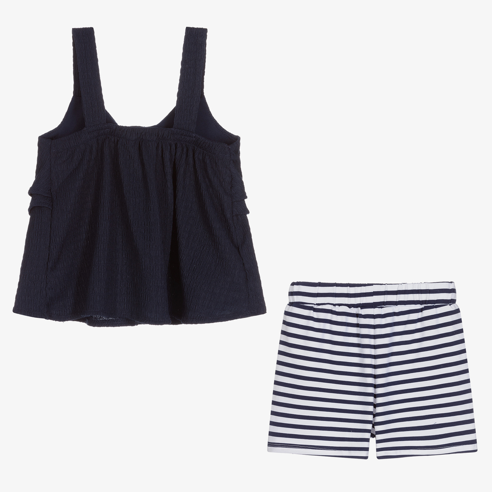 Mayoral-Синий топ и шорты в полоску | Childrensalon Outlet