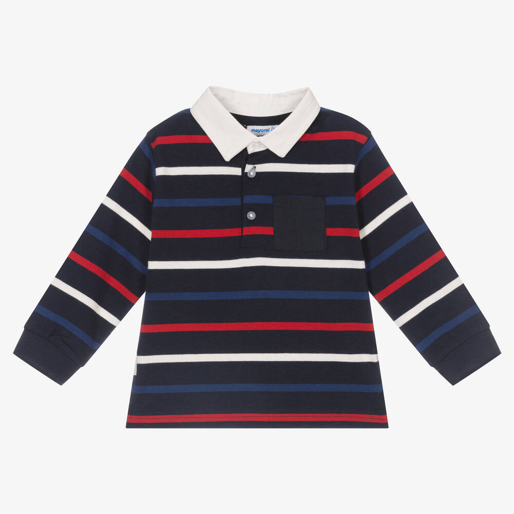 Mayoral - Polo rayé bleu marine | Childrensalon