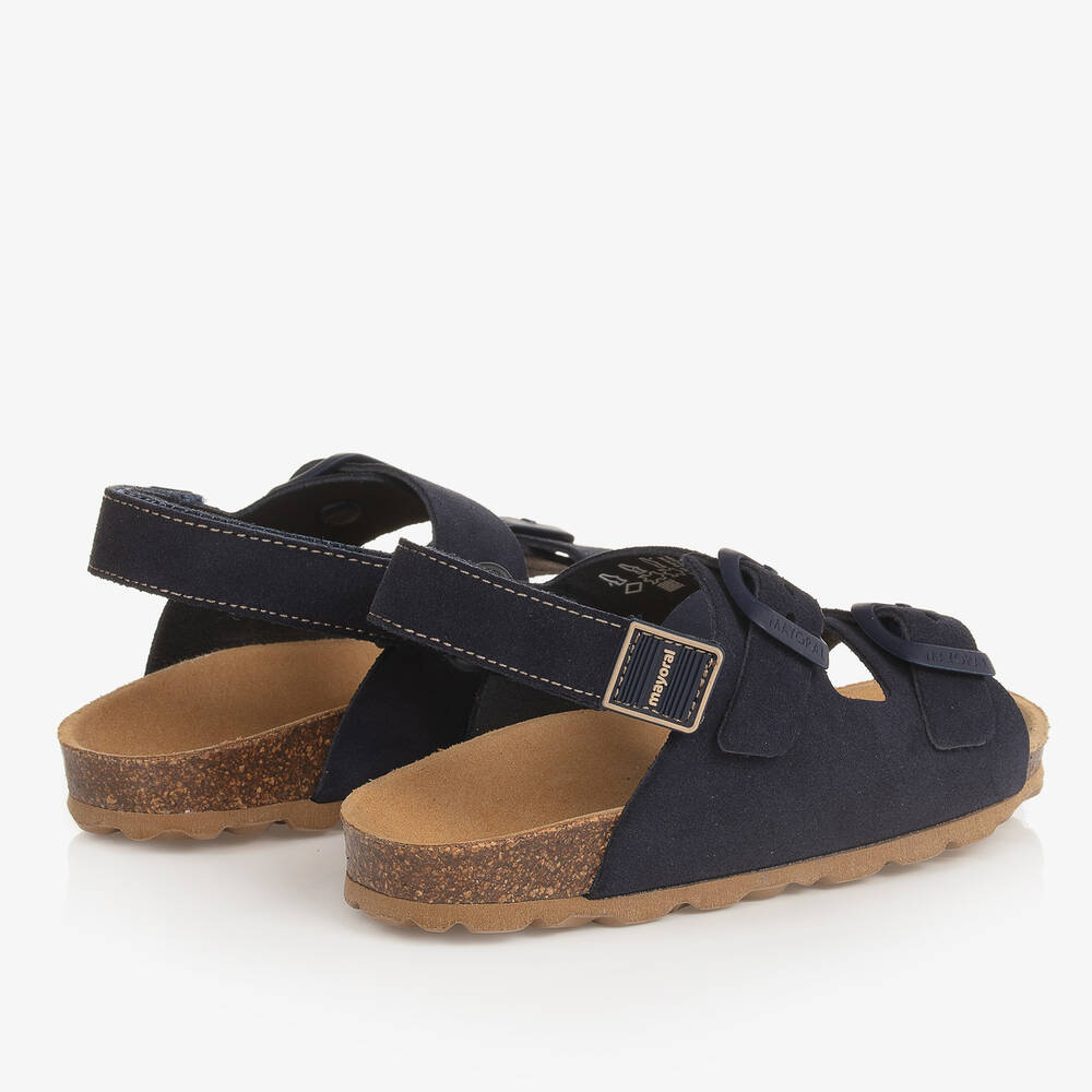 Mayoral-Navy Blue Suede Leather Sandals | Childrensalon Outlet