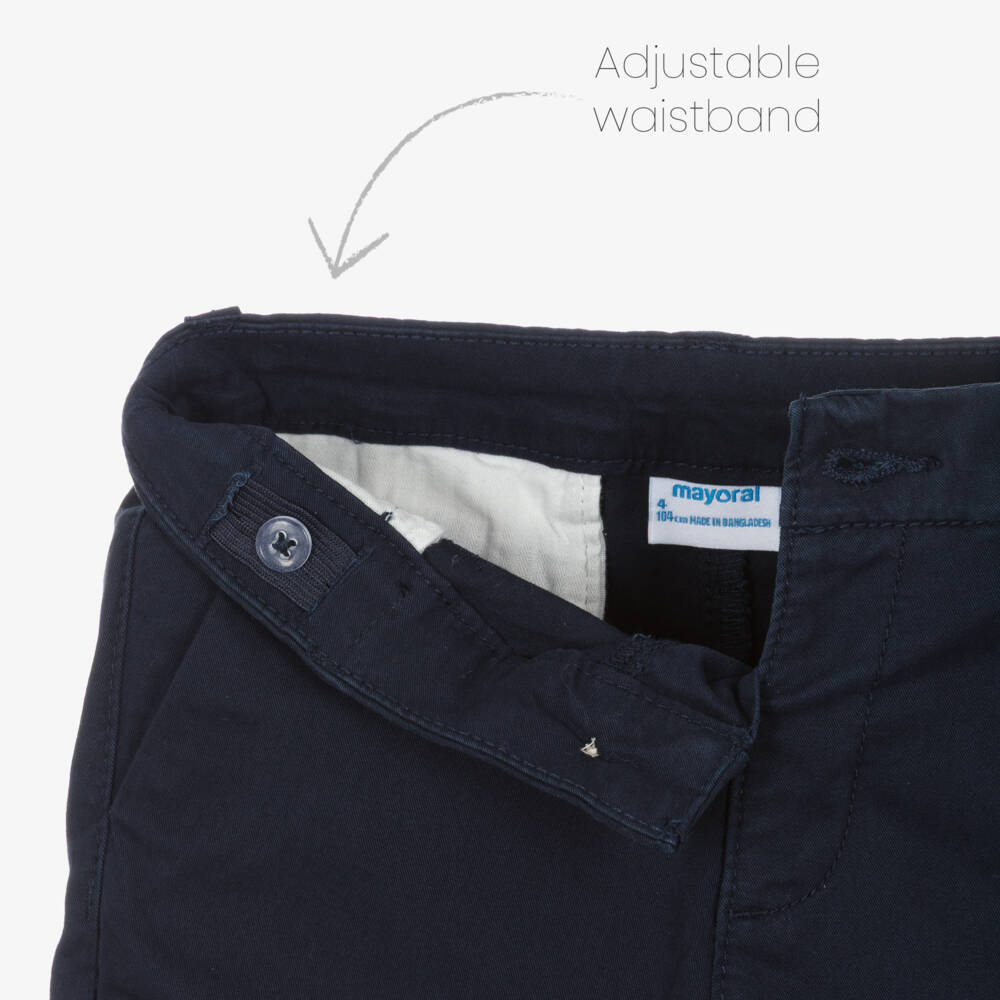 Mayoral-Navy Chino Shorts | Childrensalon Outlet