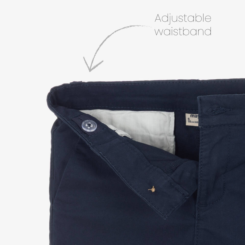 Mayoral-Navy Chino Shorts | Childrensalon Outlet