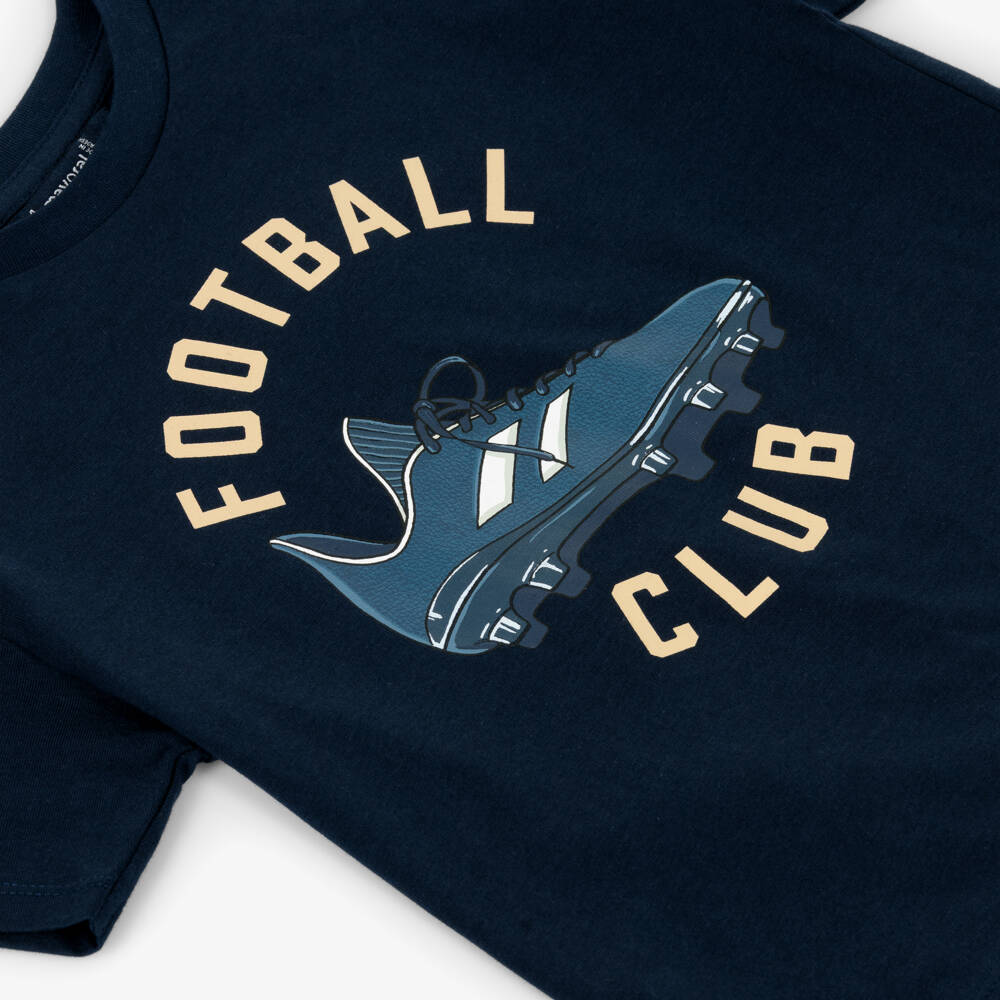 Mayoral-Navy Football T-shirt | Childrensalon Outlet