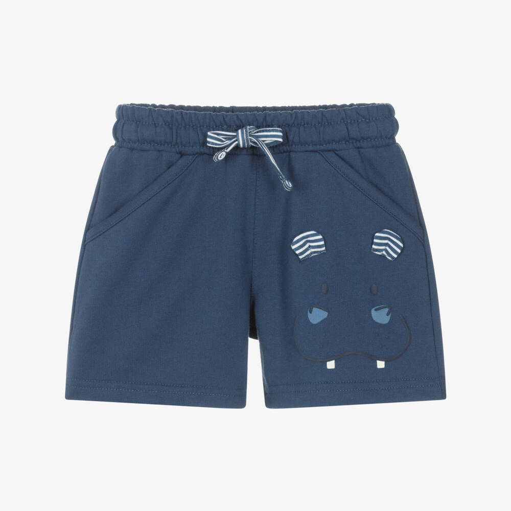 Mayoral-Navy Hippo Jersey Shorts | Childrensalon Outlet