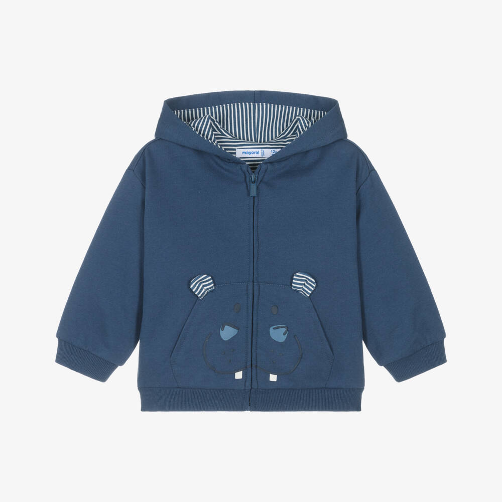 Mayoral-Navy Hippo Zip Up Top | Childrensalon Outlet