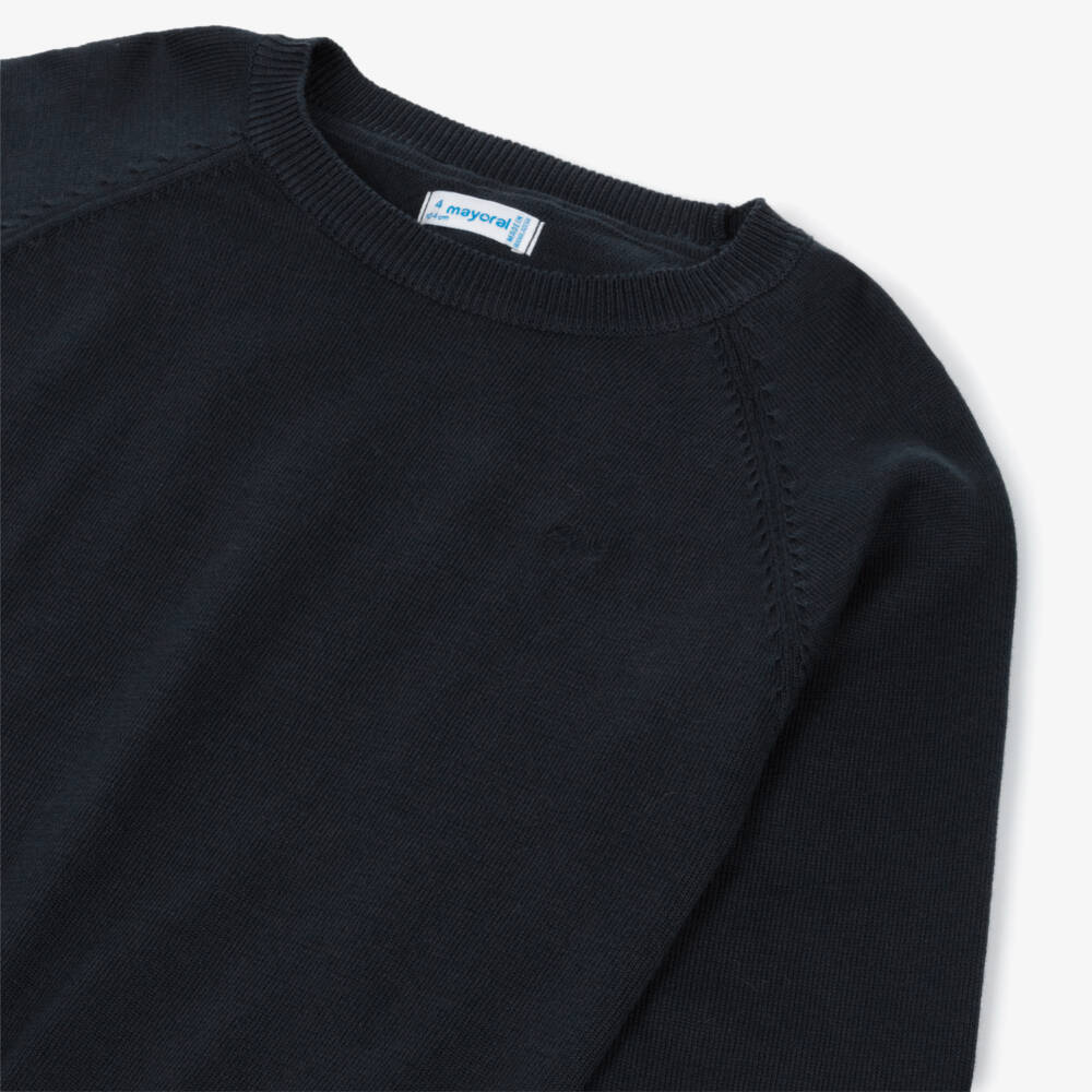 Mayoral-Navy Knit Sweater | Childrensalon Outlet