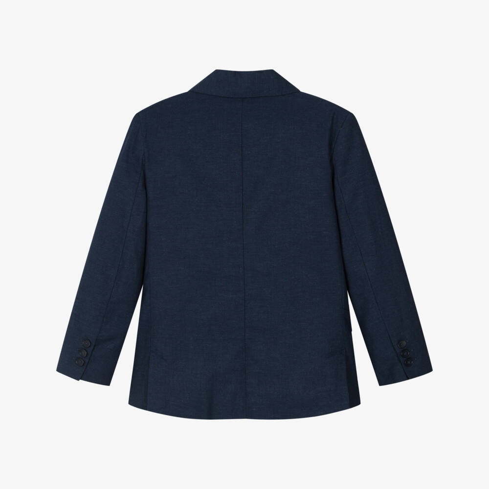Mayoral Nukutavake-Navy Linen Mix Blazer | Childrensalon Outlet