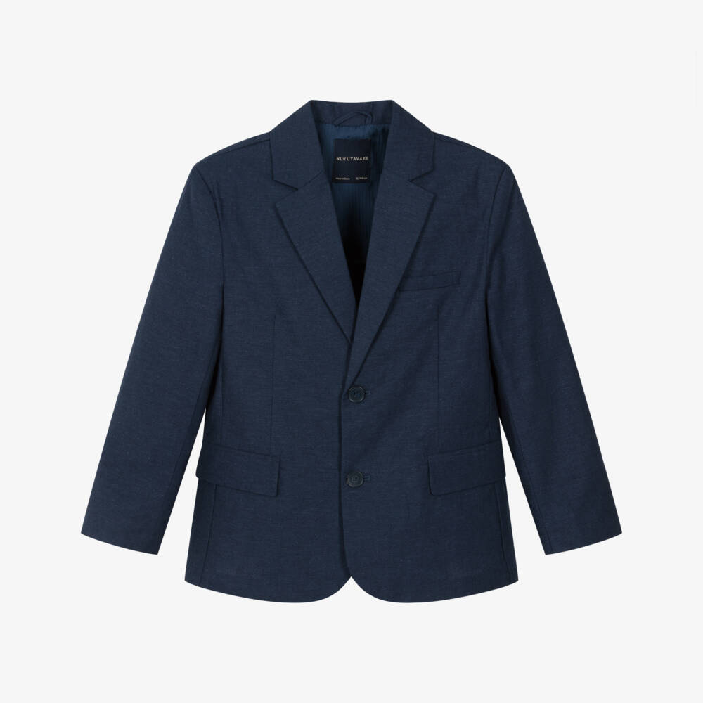 Mayoral Nukutavake-Navy Linen Mix Blazer | Childrensalon Outlet