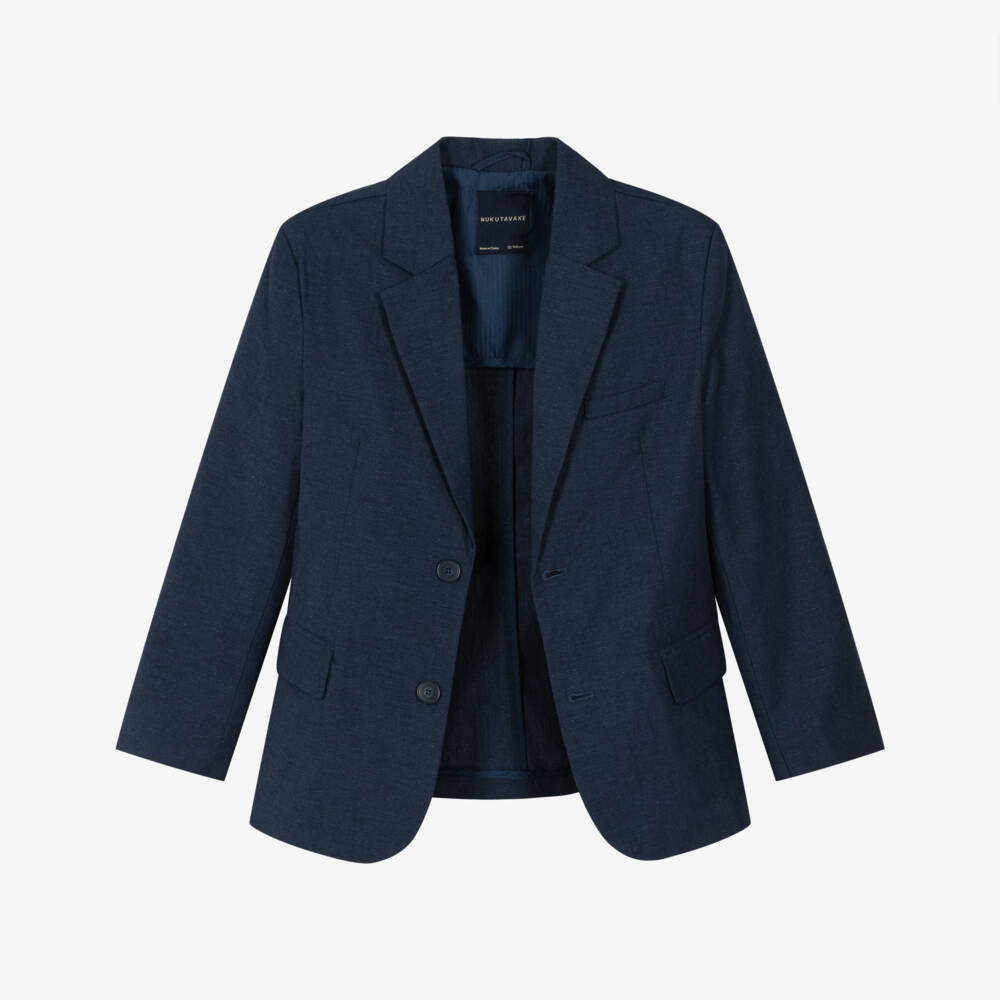 Mayoral Nukutavake-Navy Linen Mix Blazer | Childrensalon Outlet