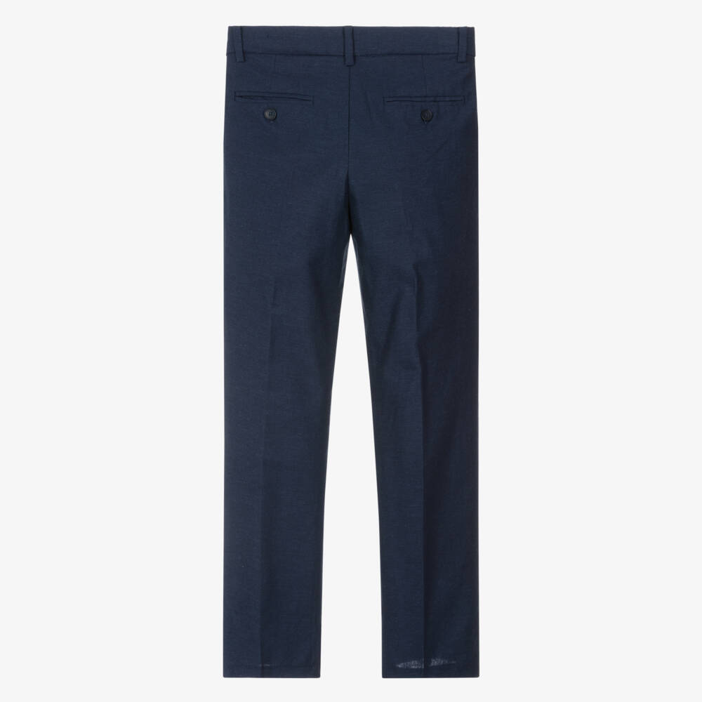 Mayoral Nukutavake-Navy Linen Mix Trouser | Childrensalon Outlet