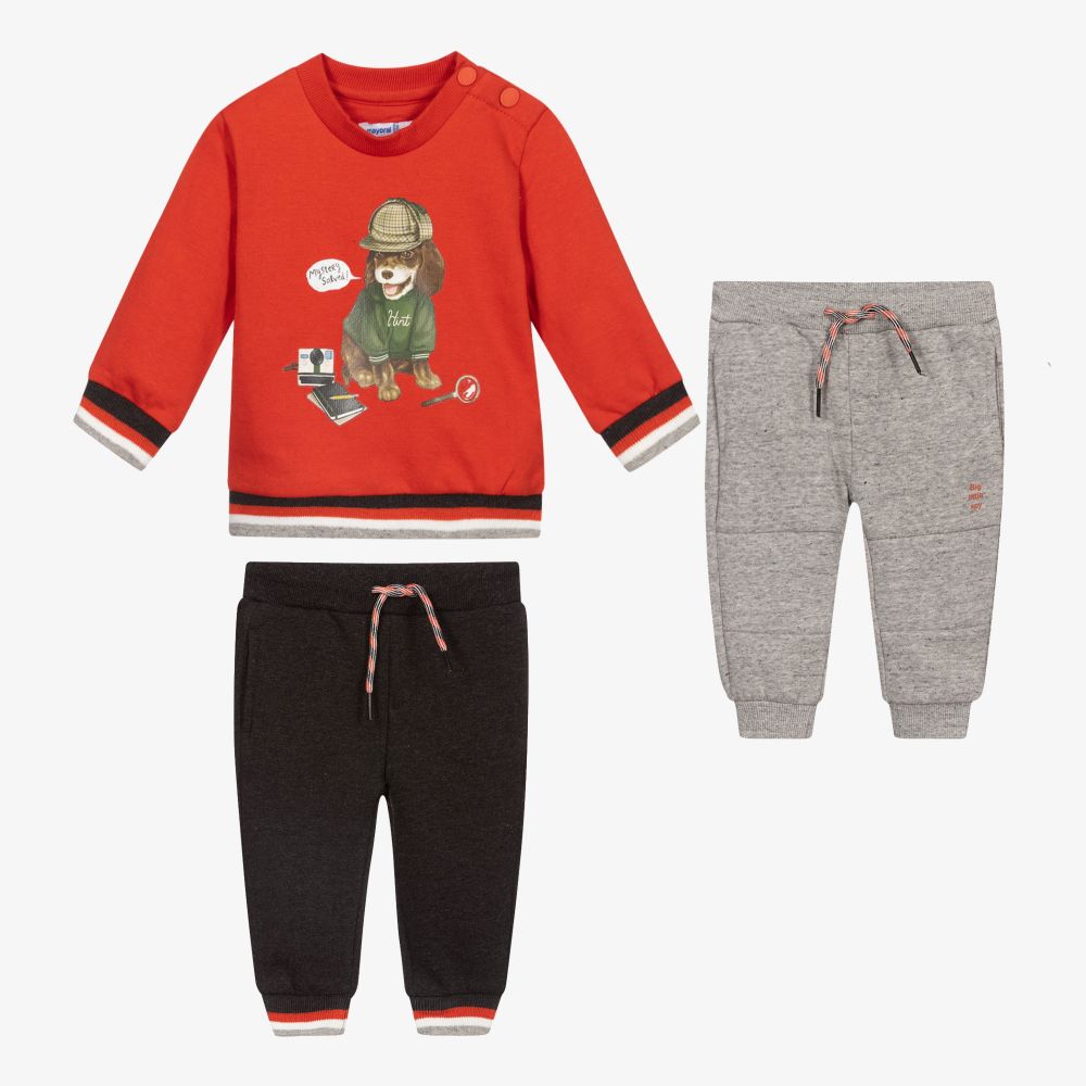 Mayoral - Orange 3 Piece Tracksuit Set | Childrensalon