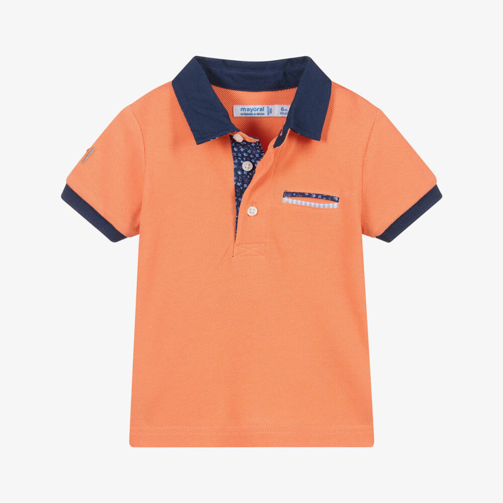 Mayoral-Orange Cotton Polo Shirt | Childrensalon Outlet