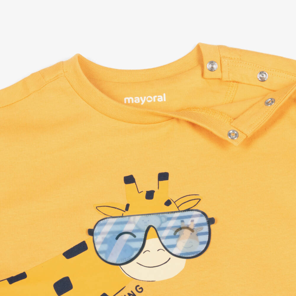 Mayoral-Orange Giraffe T-shirt | Childrensalon Outlet