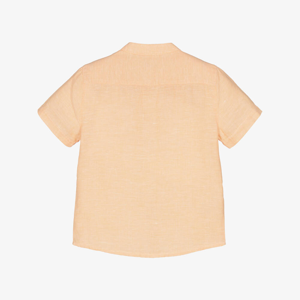 Mayoral-Orange Linen Shirt | Childrensalon Outlet