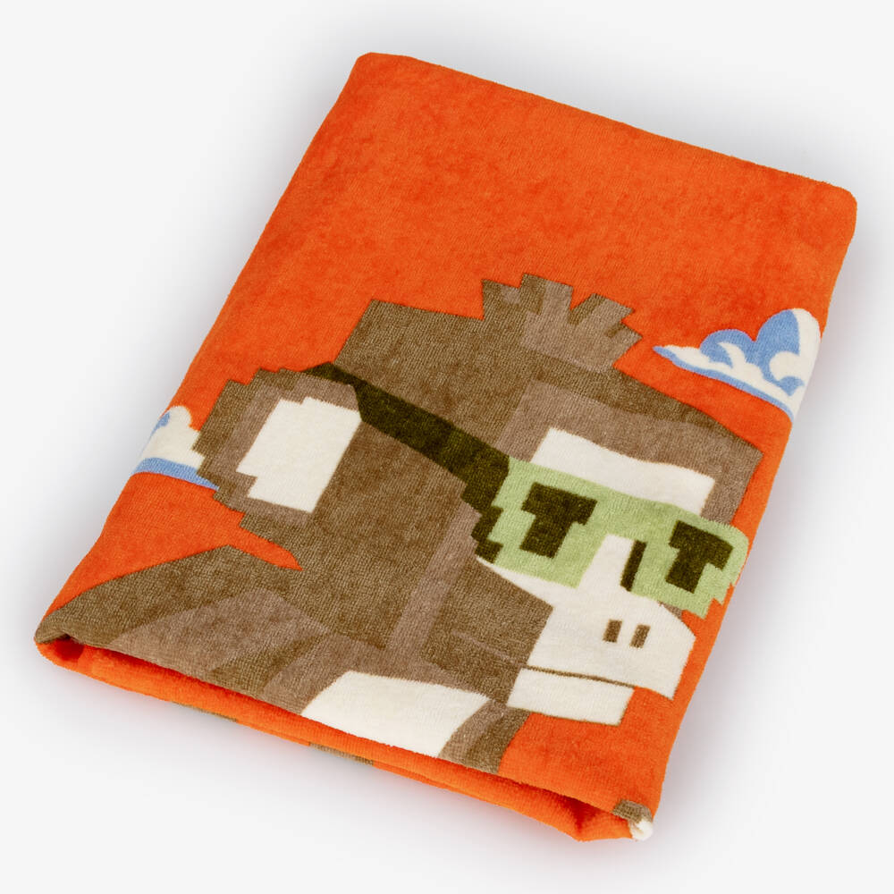 Mayoral-Orange Monkey Towel | Childrensalon Outlet