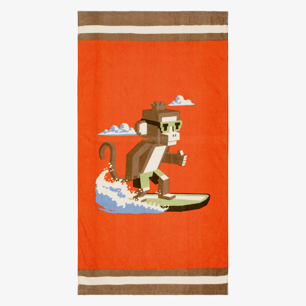 Mayoral-Orange Monkey Towel | Childrensalon Outlet