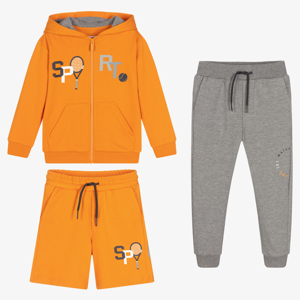 Mayoral - Oranger Trainingsanzug (3-teilig) | Childrensalon