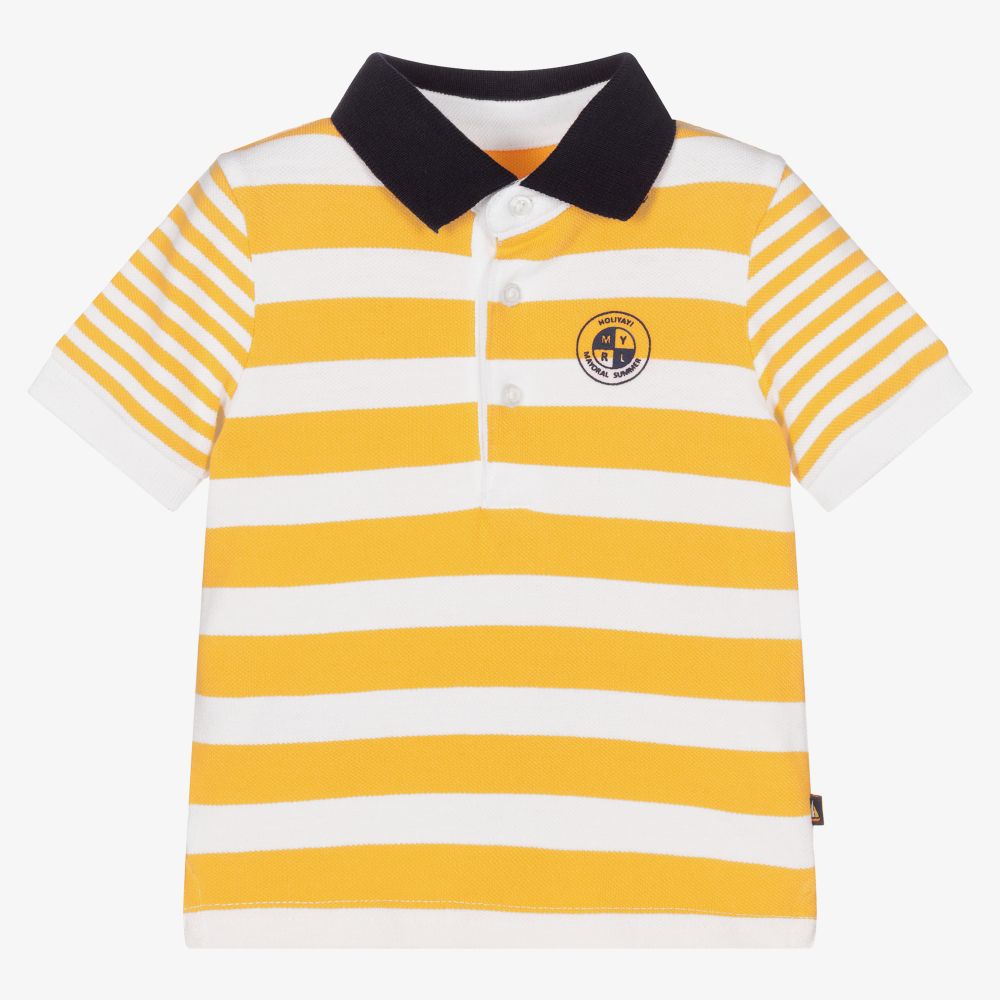 Mayoral - Poloshirt in Orange und Weiß | Childrensalon