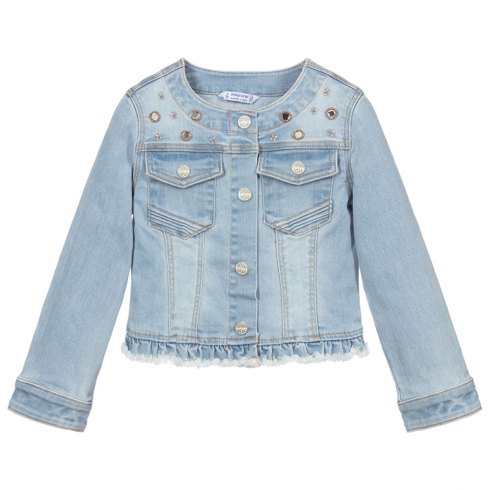 Mayoral - Veste bleu pâle en denim | Childrensalon