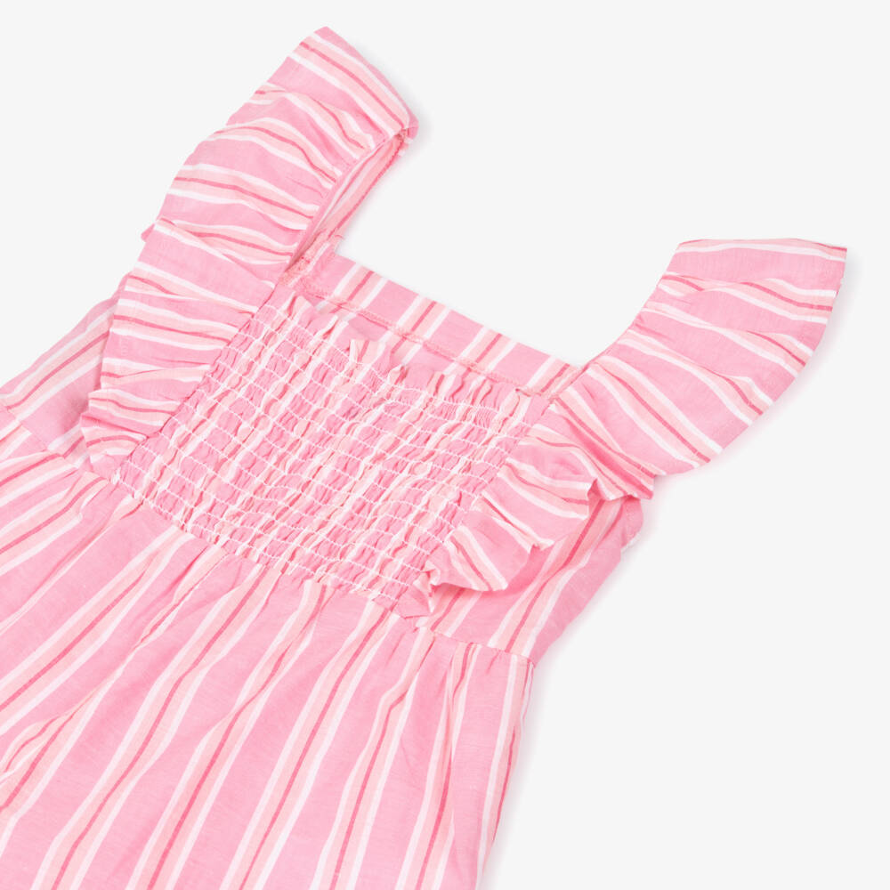 Mayoral-Pink And White Stripe Jumpsuit | Childrensalon Outlet