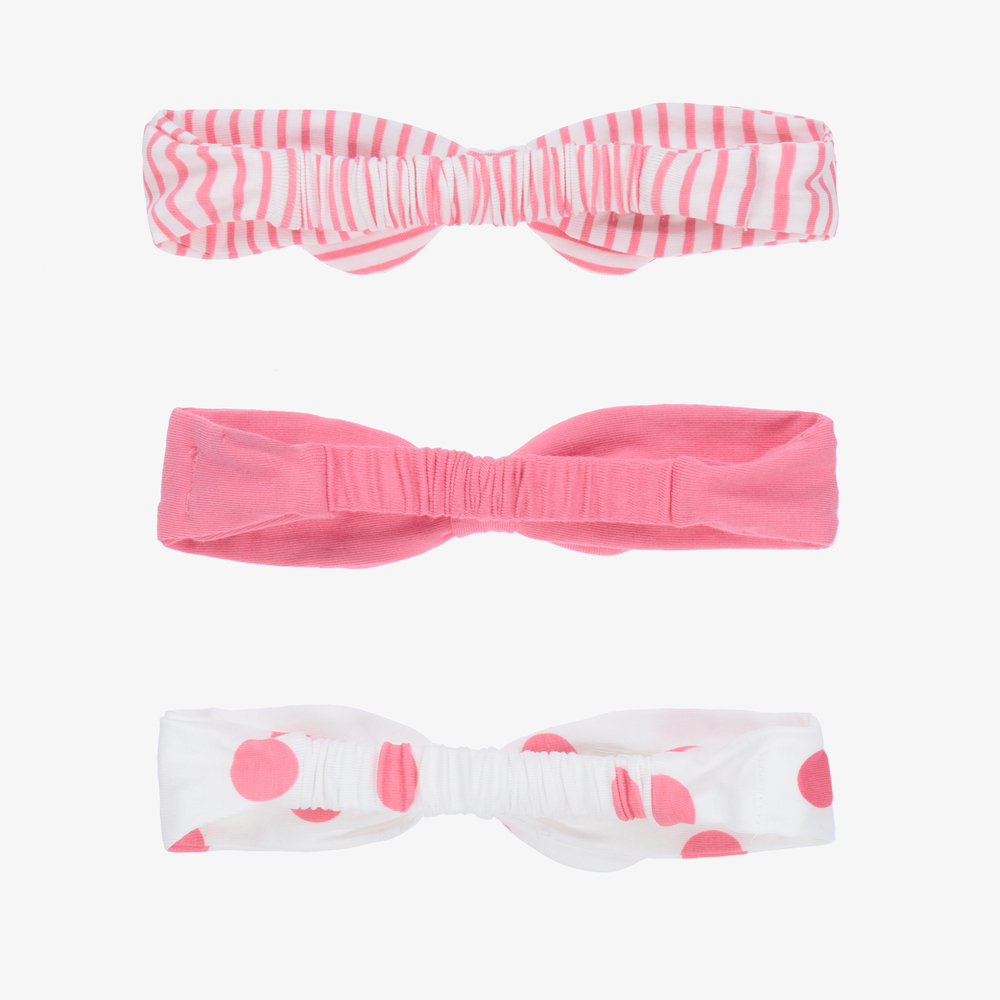 مايورال Newborn-طوق للرأس قطن جيرسي لون زهري وأبيض للمولودات (عدد 3) | Childrensalon Outlet