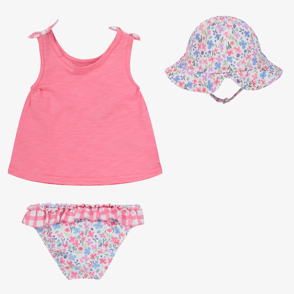Mayoral Newborn-Pink Beach Dress Set | Childrensalon Outlet