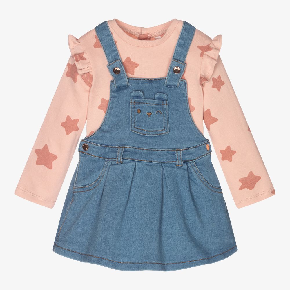 Mayoral Newborn - Ensemble robe chasuble rose et bleu | Childrensalon