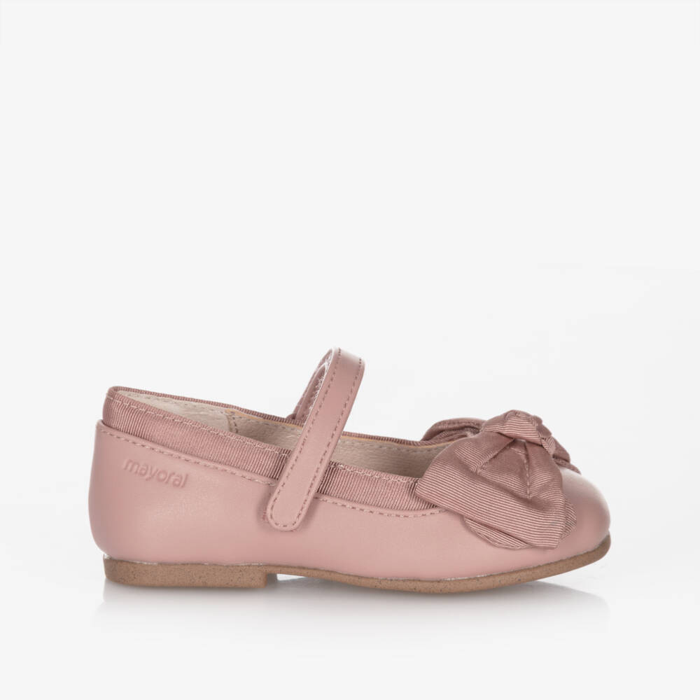 Mayoral-Pink Bow Bar Shoes | Childrensalon Outlet