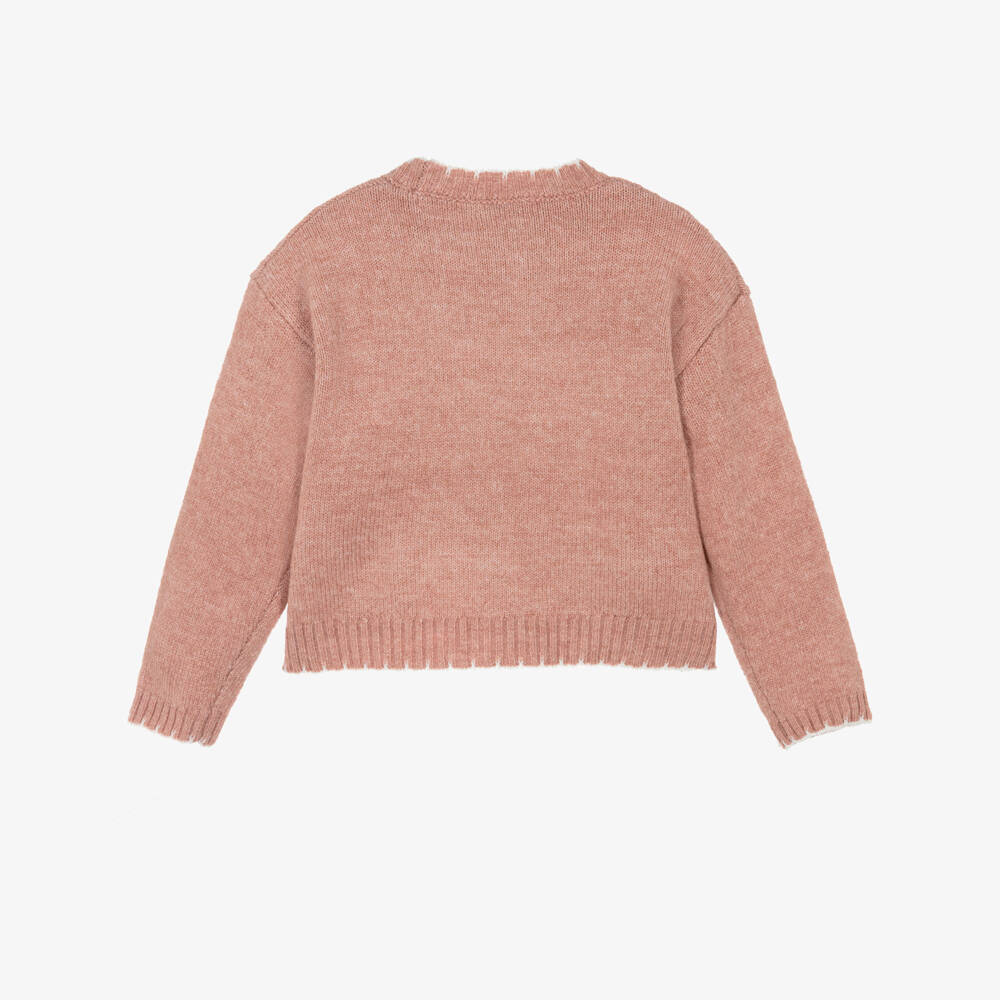 Mayoral-Pink Bow Knitted Sweater | Childrensalon Outlet