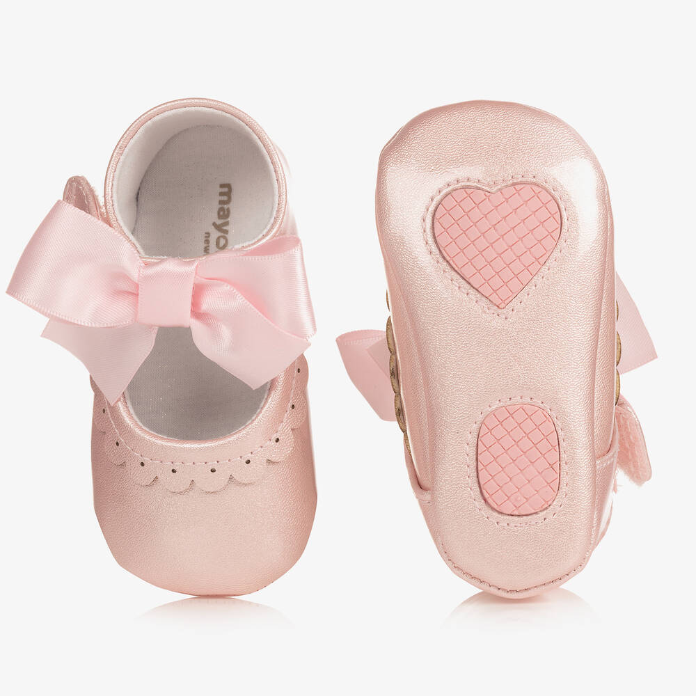 Mayoral Newborn-Pink Bow Pre-Walkers | Childrensalon Outlet