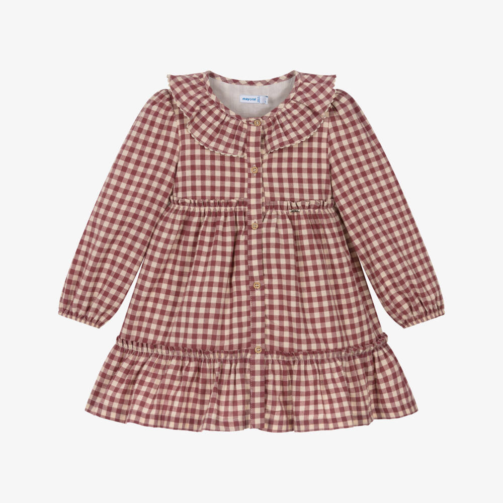 Mayoral-Pink Check Dress | Childrensalon Outlet