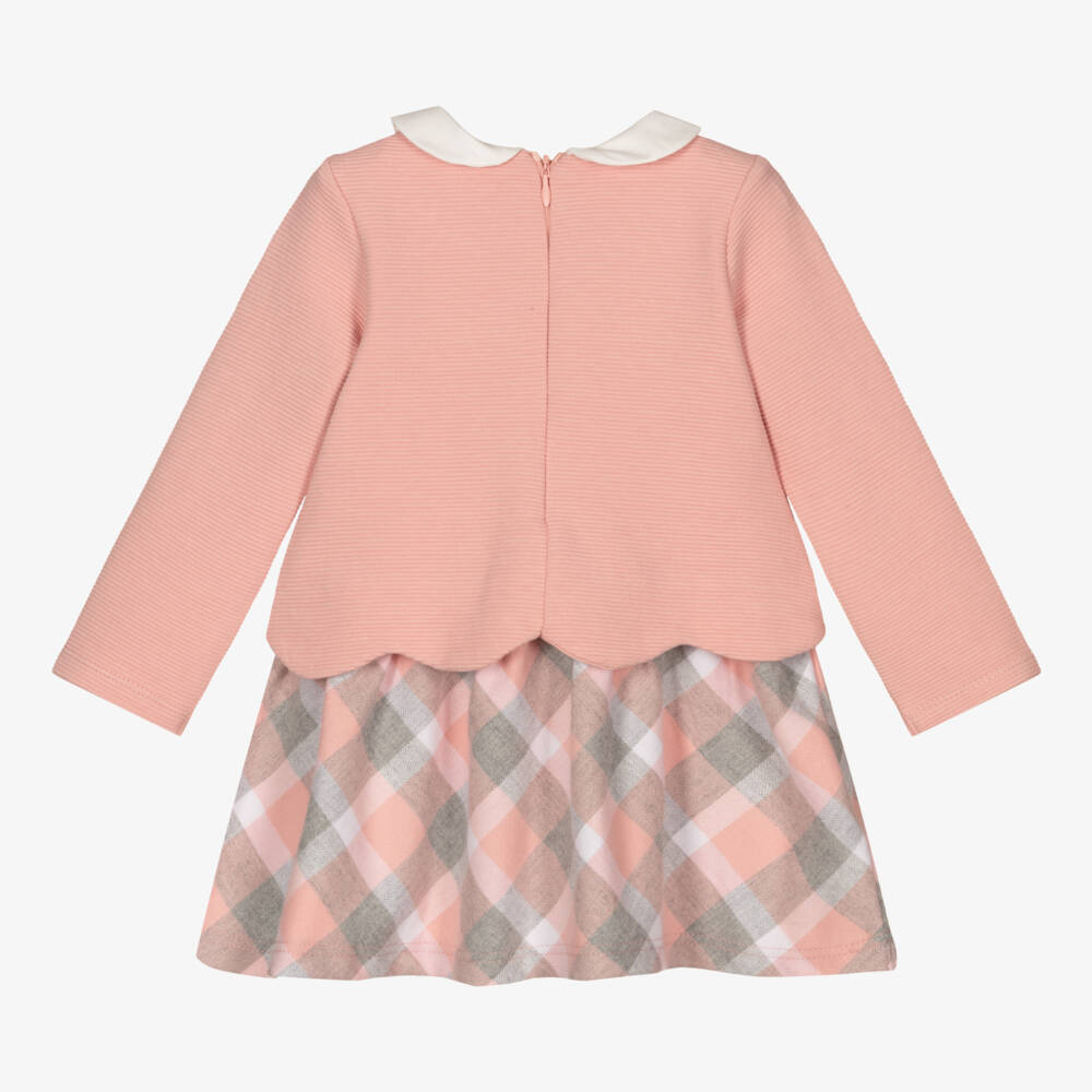 Mayoral Newborn-Pink Cherry Check Cotton Dress | Childrensalon Outlet