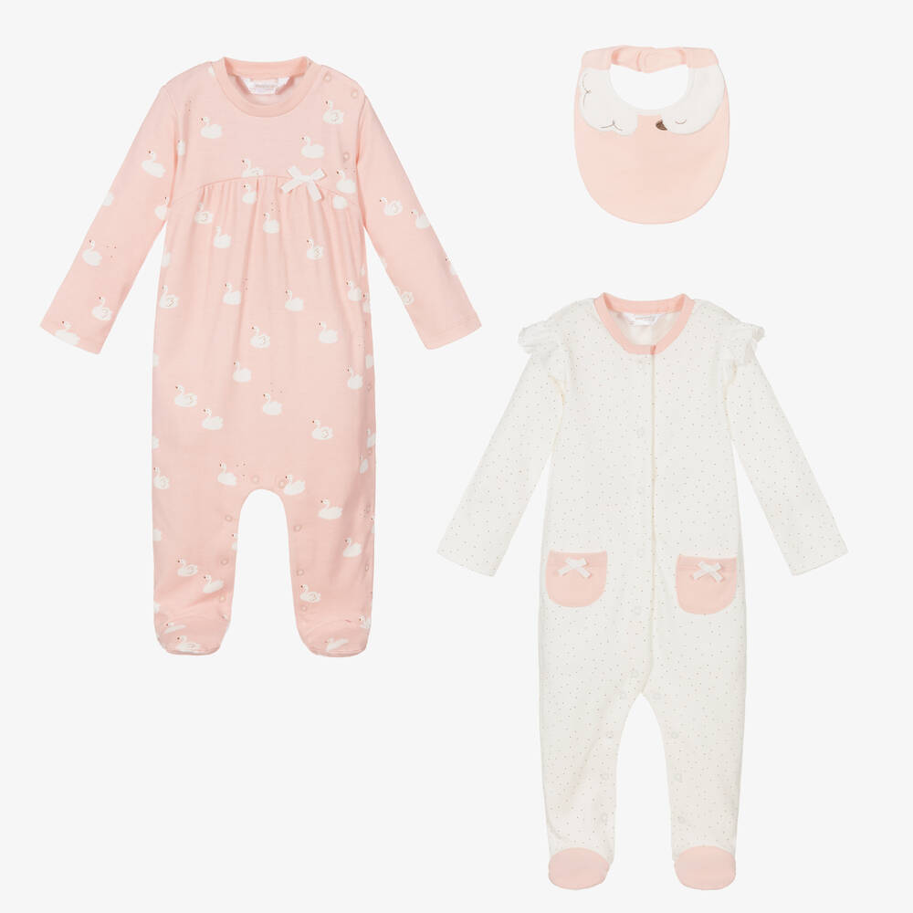 Mayoral Newborn - Pink Cotton Babygrow Set | Childrensalon