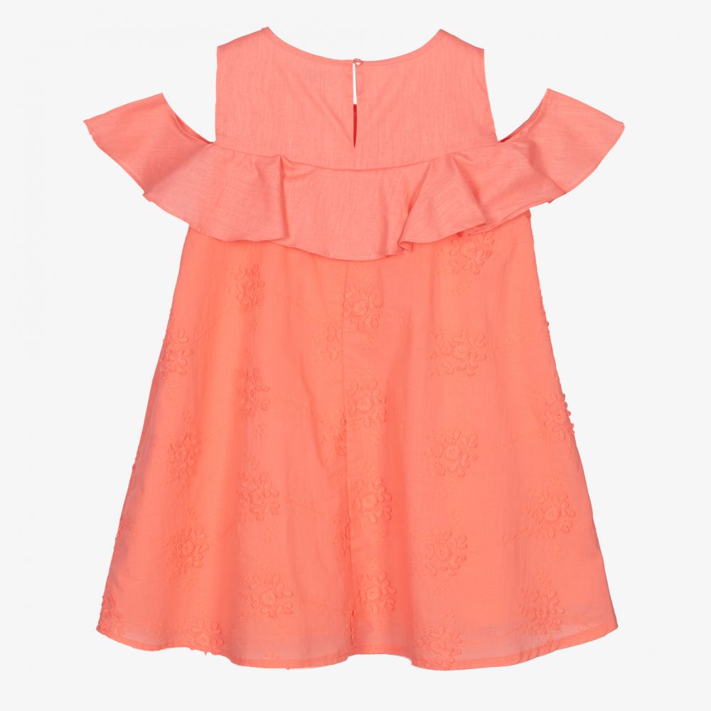 Mayoral-Розовое хлопковое платье с вышивкой | Childrensalon Outlet