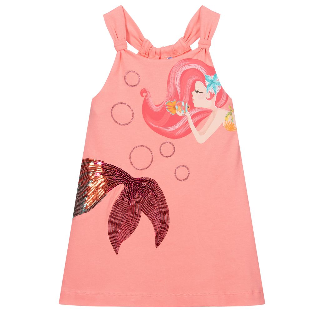 Mayoral - Розовое платье из хлопкового джерси | Childrensalon