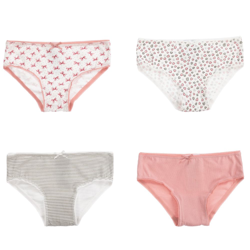 Mayoral - Pink Cotton Knickers (4 Pack) | Childrensalon Outlet