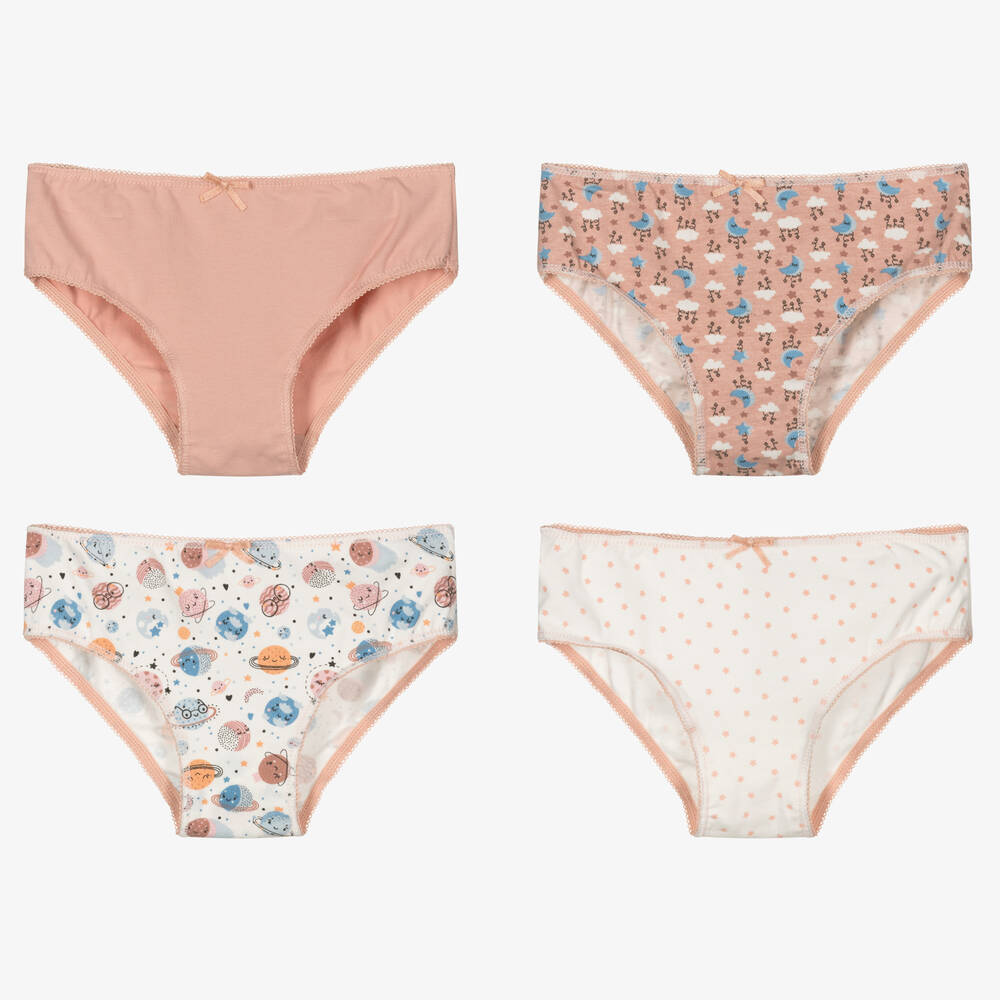 Mayoral - Pink Cotton Knickers (4 Pack) | Childrensalon