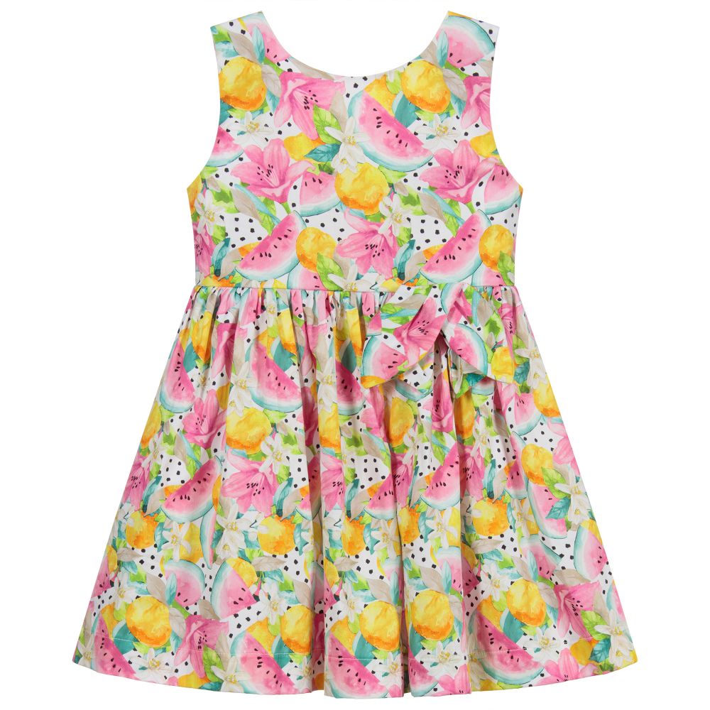 Mayoral - Rosa Baumwollkleid mit Wassermelonen | Childrensalon