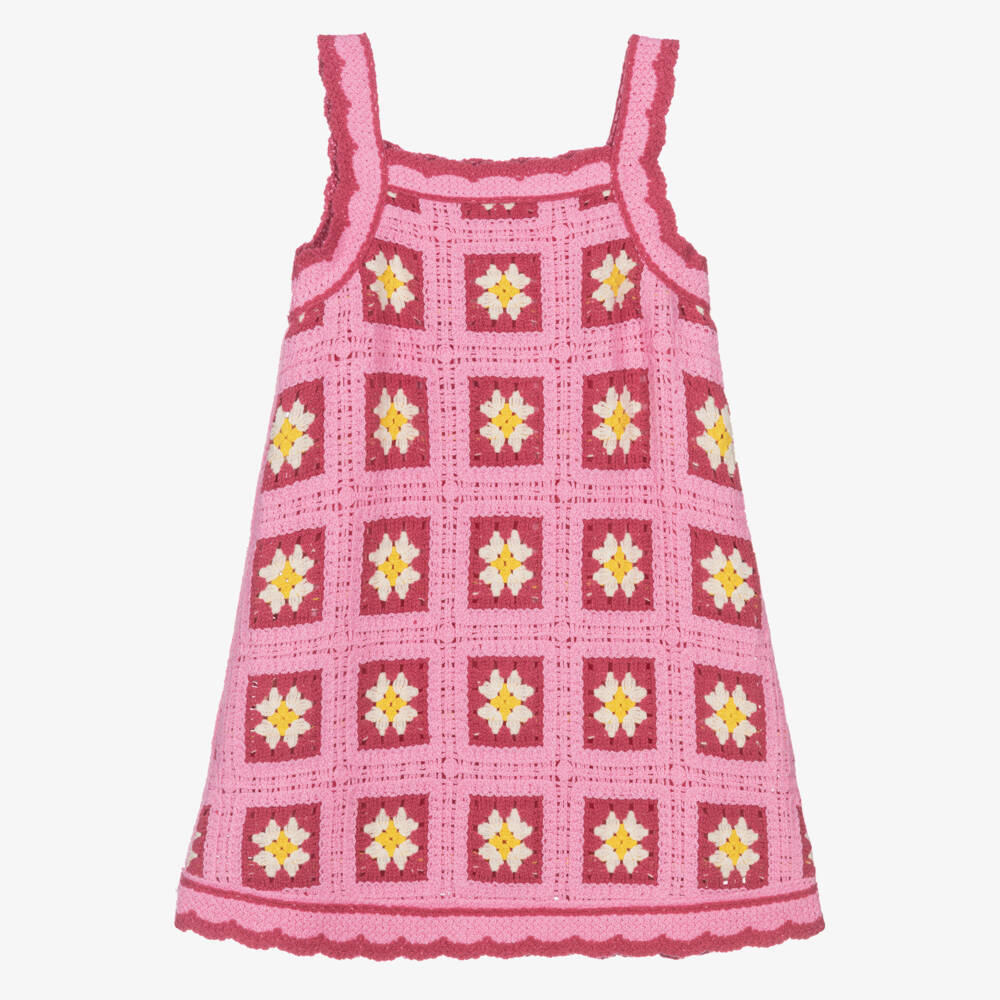 Mayoral-Pink Crochet Dress | Childrensalon Outlet