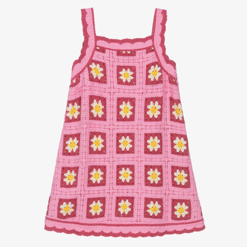 Mayoral-Pink Crochet Dress | Childrensalon Outlet