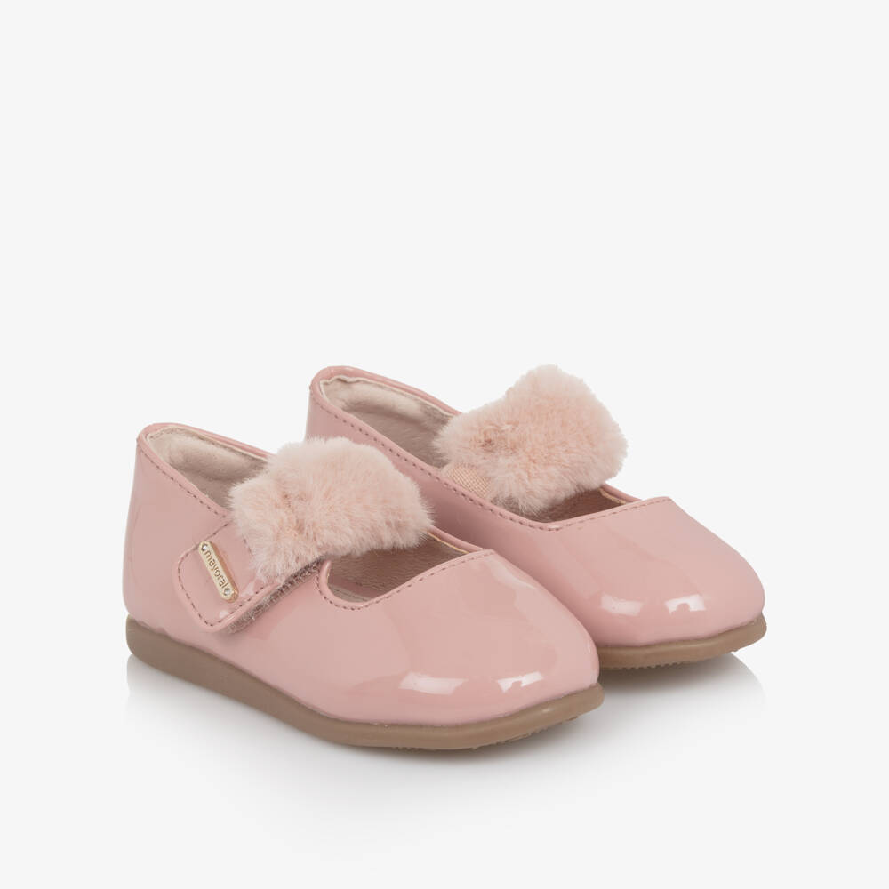 Mayoral-Pink Faur Fur Bar Shoes | Childrensalon Outlet