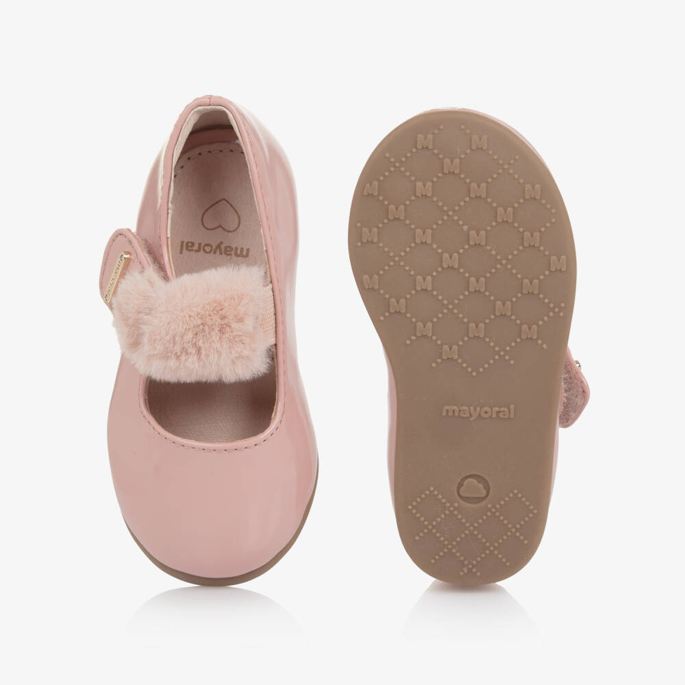 Mayoral-Pink Faur Fur Bar Shoes | Childrensalon Outlet