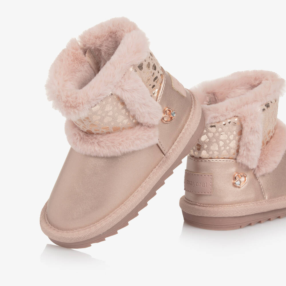 Mayoral-Pink Faux Fur Boots | Childrensalon Outlet
