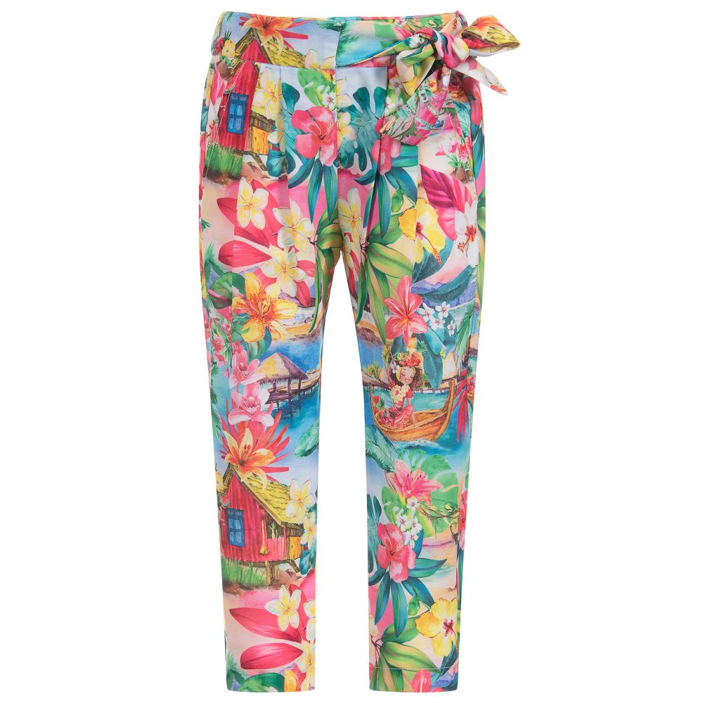 Mayoral - Pink Floral Crêpe Trousers | Childrensalon