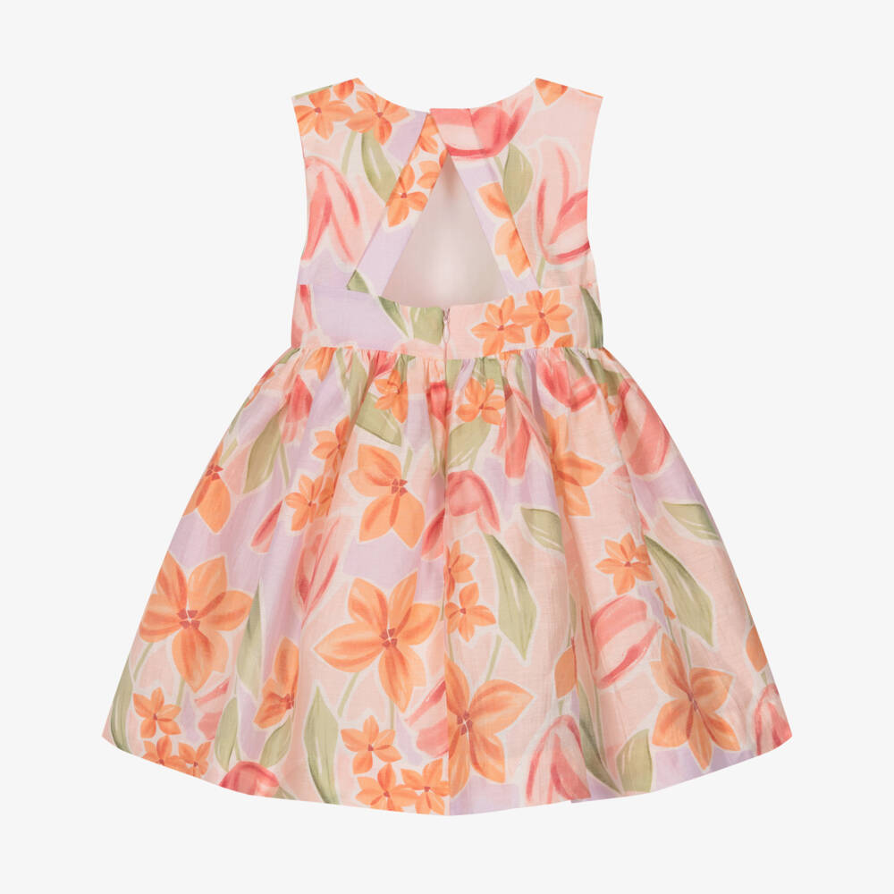 Mayoral-Pink Floral Dress | Childrensalon Outlet