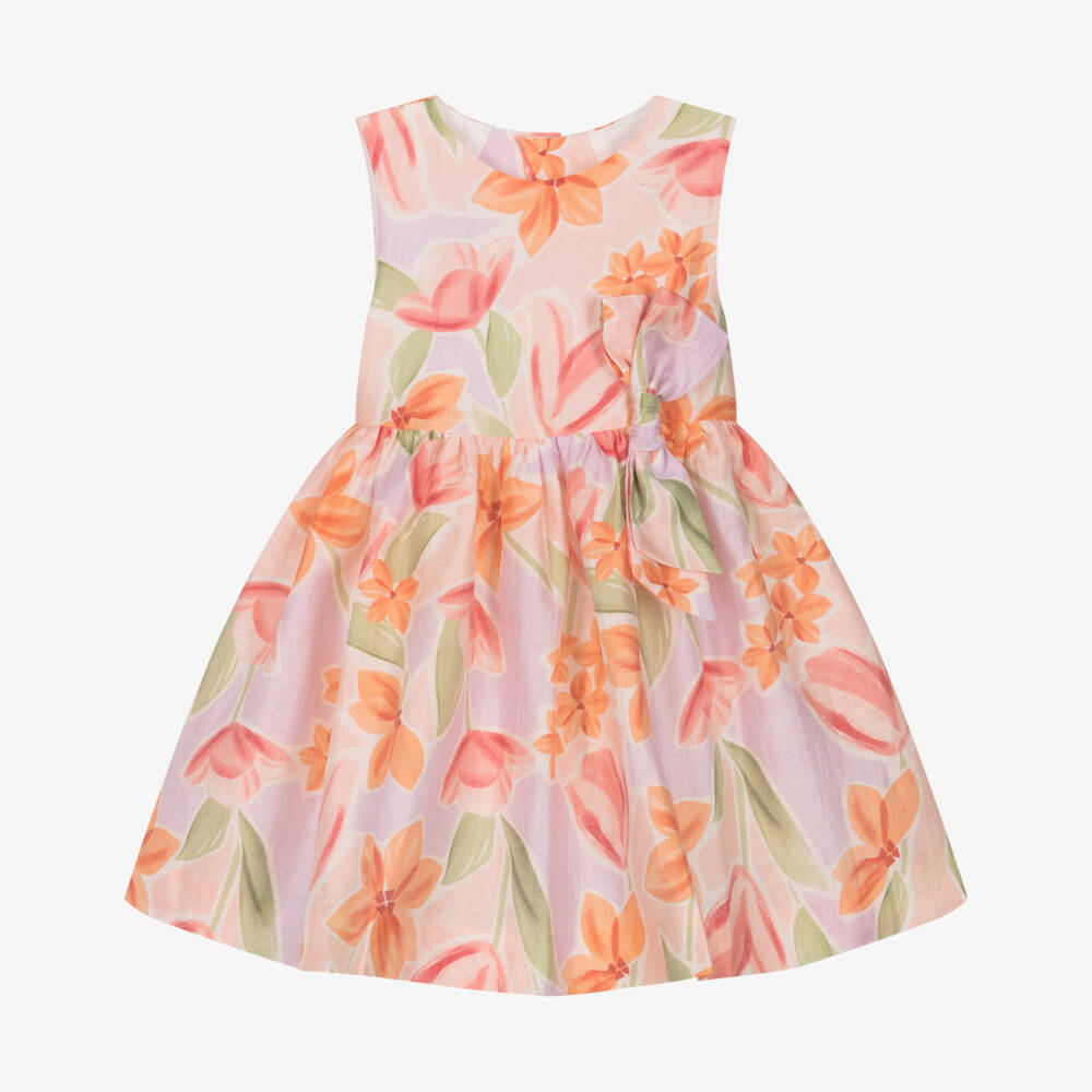Mayoral-Pink Floral Dress | Childrensalon Outlet