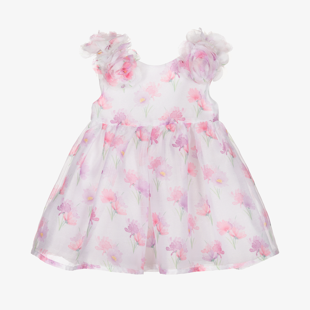 Mayoral - Pink Floral Georgette Dress | Childrensalon