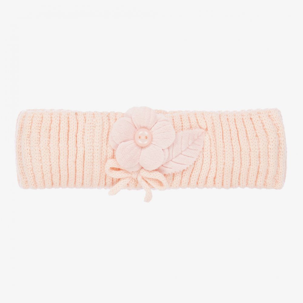 Mayoral Newborn - Pink Flower Knit Headband | Childrensalon